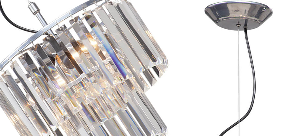 Люстра ODEON CLEAR GLASS 2-TIER Chrome прозрачное стекло D 31 Люстра ODEON CLEAR GLASS 2-TIER Chrome прозрачное стекло D 31 - Loft-Concept в Рязани