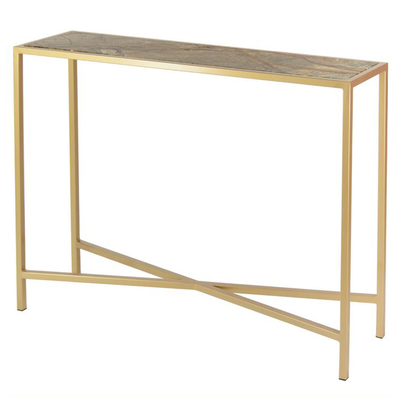 Консоль Illaria Console Золотой Коричневый Консоль Illaria Console Золотой Коричневый в Рязани | Loft Concept