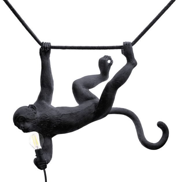Подвесной светильник Seletti The Monkey Lamp Swing Black Черный Подвесной светильник Seletti The Monkey Lamp Swing Black Черный в Рязани | Loft Concept