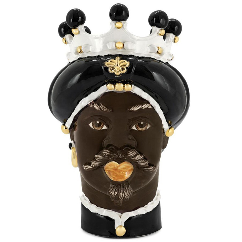 Ваза Vase Moro Man Medium New Black Черный Коричневый Золотой Ваза Vase Moro Man Medium New Black Черный Коричневый Золотой в Рязани | Loft Concept