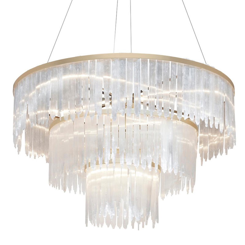 Люстра LAMP SELEN ROUND brass 120 Прозрачный белый Матовая латунь Люстра LAMP SELEN ROUND brass 120 Прозрачный белый Матовая латунь в Рязани | Loft Concept