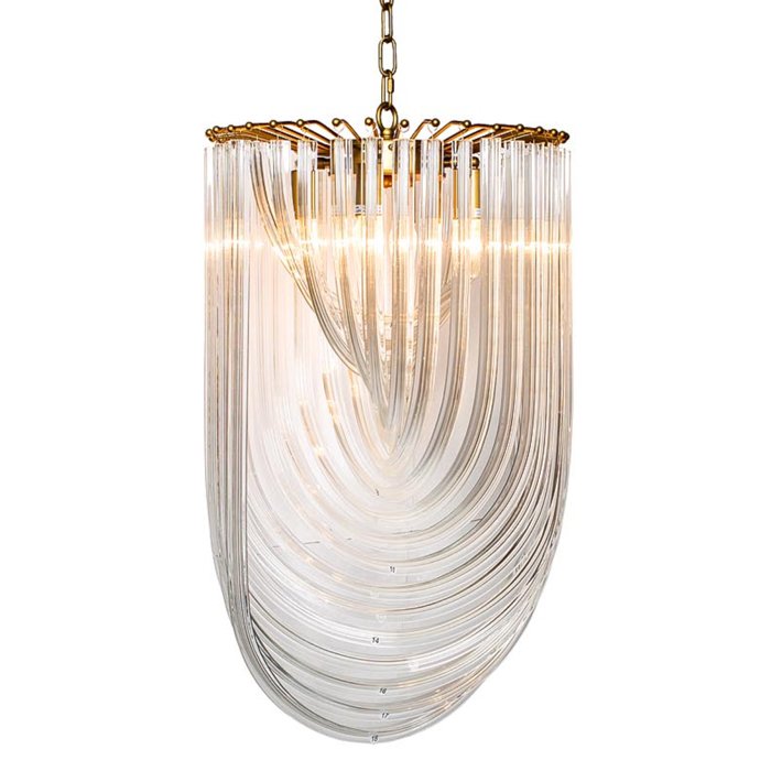 Люстра Retro Frozen Glass Chandelier 44 Champagne Золотой Прозрачное Стекло Люстра Retro Frozen Glass Chandelier 44 Champagne Золотой Прозрачное Стекло в Рязани | Loft Concept