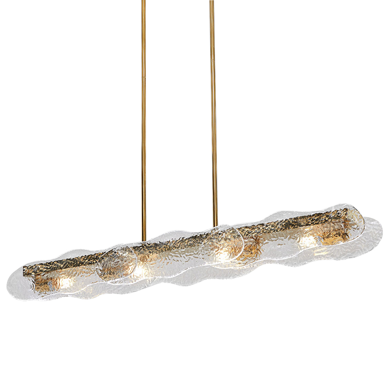 Люстра Linear Glass Clouds Chandelier Золотой Прозрачное Стекло Люстра Linear Glass Clouds Chandelier Золотой Прозрачное Стекло в Рязани | Loft Concept