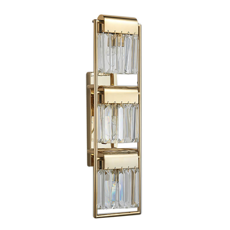 Бра Crystal Pendants gold 3 Глянцевое золото Прозрачное Стекло Бра Crystal Pendants gold 3 Глянцевое золото Прозрачное Стекло в Рязани | Loft Concept