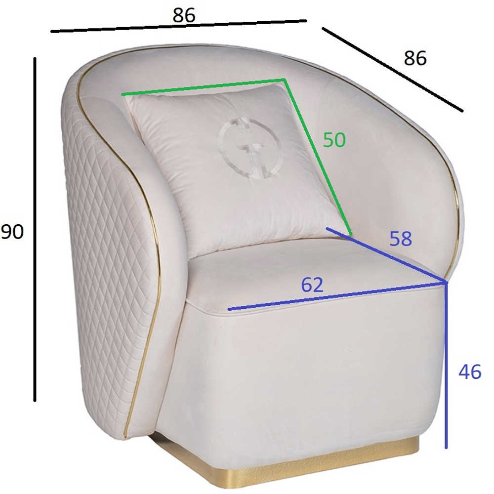 Кресло велюровое оттенка слоновой кости с простроченной спинкой Perfect Comfort Кресло велюровое оттенка слоновой кости с простроченной спинкой Perfect Comfort в Рязани