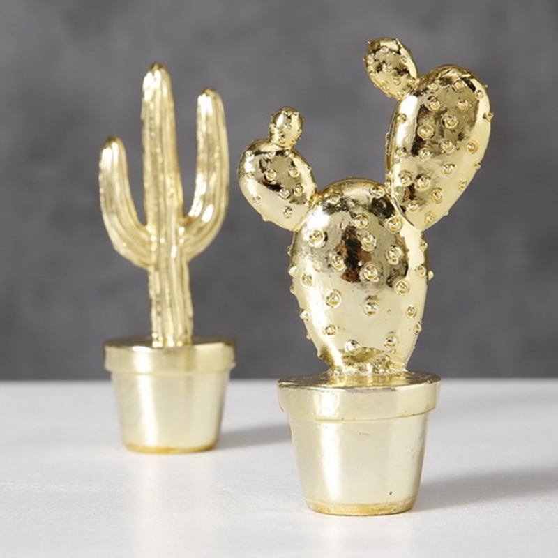 Набор статуэток Golden Cactus Figurine Золотой Набор статуэток Golden Cactus Figurine Золотой в Рязани | Loft Concept