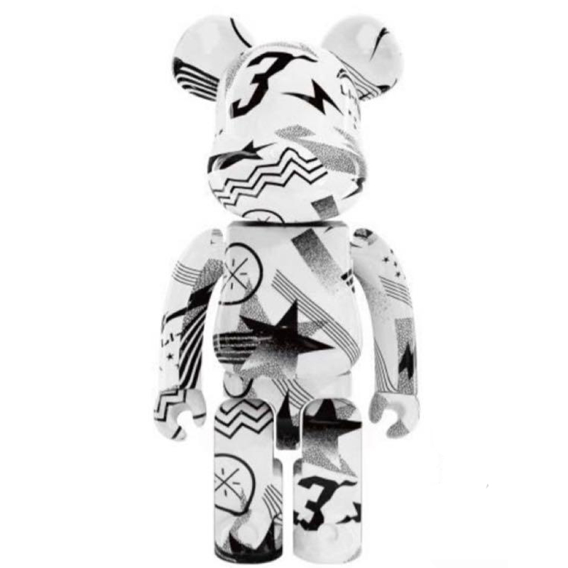 Статуэтка Bearbrick Li-Ning Fashion White Белый Черный Статуэтка Bearbrick Li-Ning Fashion White Белый Черный в Рязани | Loft Concept