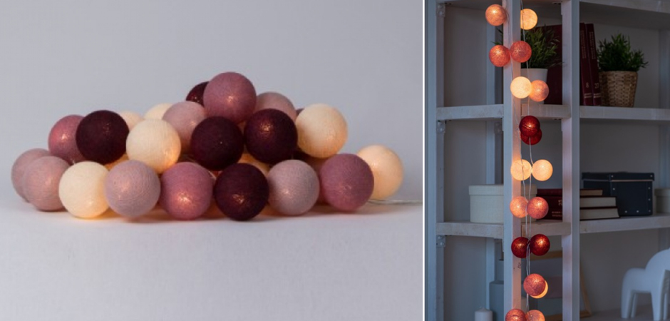 Гирлянда хлопковые фонарики Сotton Ball Rosegarden - Loft-Concept в Рязани