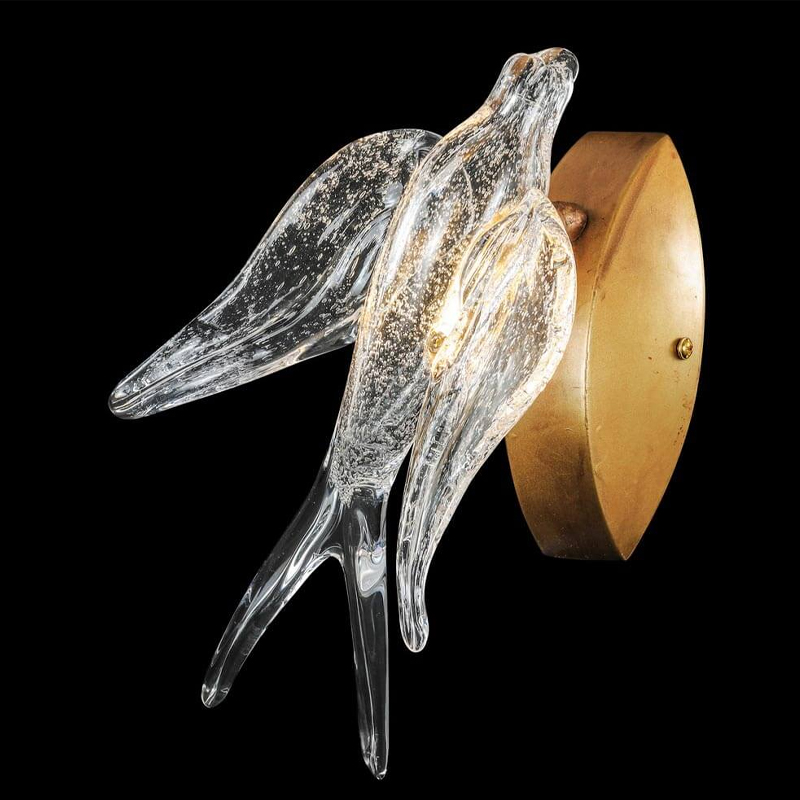 Декоративное светодиодное бра The swallow nest Медь Прозрачный Декоративное светодиодное бра The swallow nest Медь Прозрачный в Рязани | Loft Concept