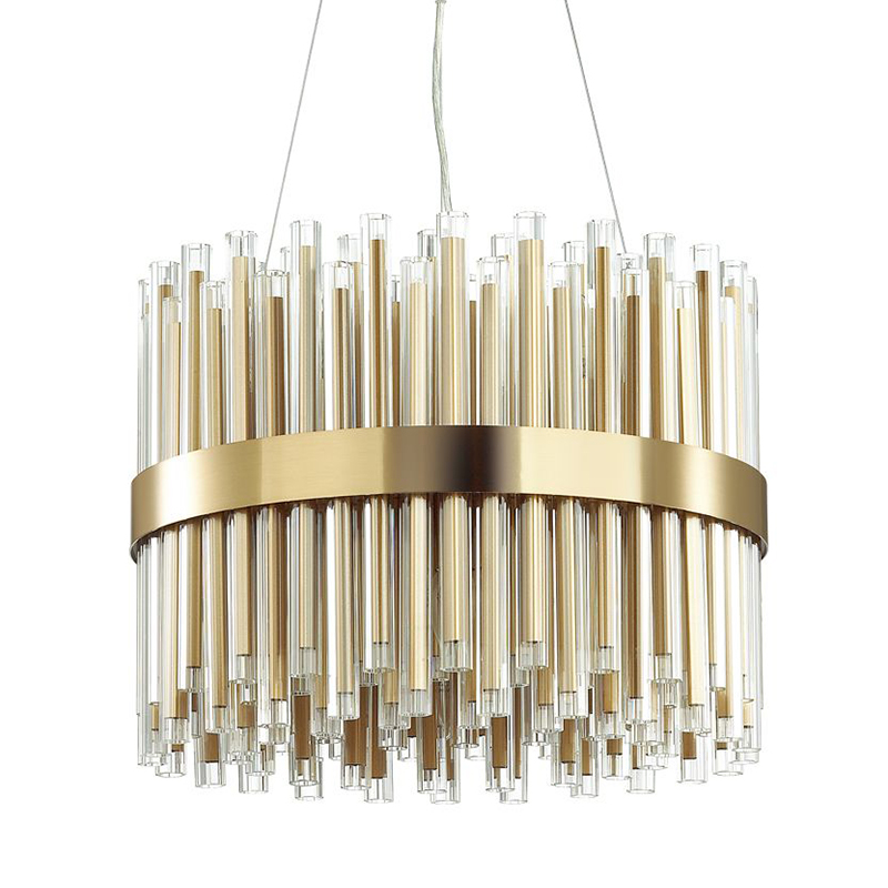 Люстра Gladwin Round Glass Tubes Chandelier Золотой Прозрачный Люстра Gladwin Round Glass Tubes Chandelier Золотой Прозрачный в Рязани | Loft Concept