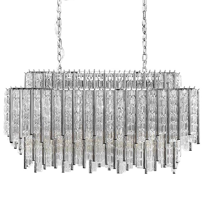 Люстра Chandelier Gigi Rectangle Хром Прозрачное Стекло Люстра Chandelier Gigi Rectangle Хром Прозрачное Стекло в Рязани | Loft Concept
