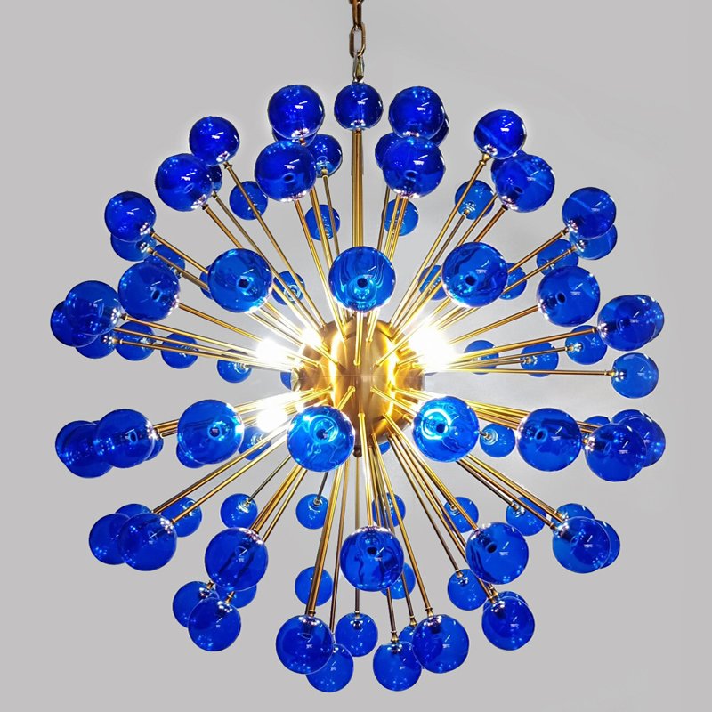 Люстра BLUE MURANO SPUTNIK DV5513 Латунь Синий Люстра BLUE MURANO SPUTNIK DV5513 Латунь Синий в Рязани | Loft Concept