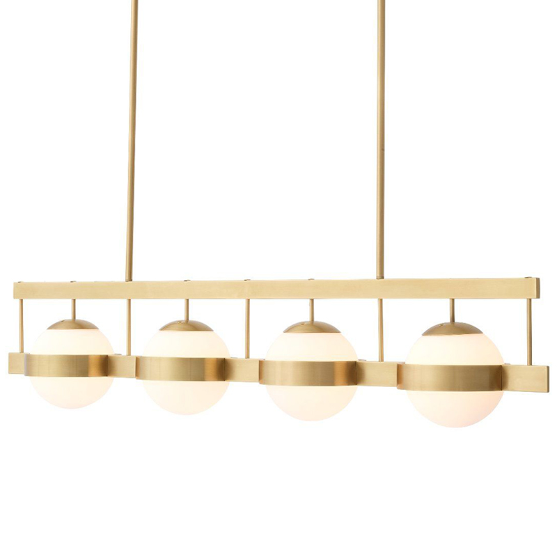 Люстра Eichholtz Chandelier Biba Brass Латунь Античная полированная Белое матовое стекло Люстра Eichholtz Chandelier Biba Brass Латунь Античная полированная Белое матовое стекло в Рязани | Loft Concept