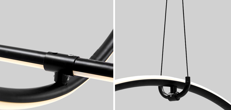 Подвесной светильник Black LED Circle Lamp Подвесной светильник Black LED Circle Lamp - Loft-Concept в Рязани