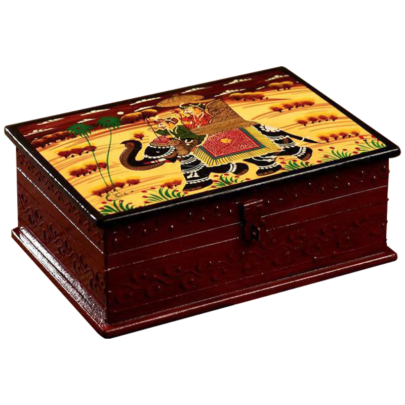 Шкатулка Maharaja Rides Elephant Box Коричневый Мульти Шкатулка Maharaja Rides Elephant Box Коричневый Мульти в Рязани | Loft Concept