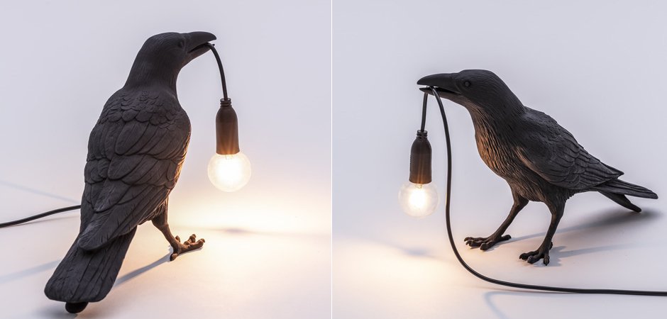 Настольная лампа Bird Lamp Black Waiting Настольная лампа Bird Lamp Black Waiting - Loft-Concept в Рязани
