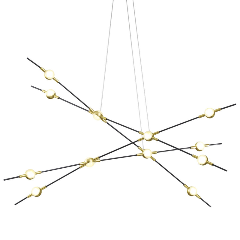 Люстра Ake Chandelier Белый Черный Глянцевое золото в Рязани | Loft Concept 
