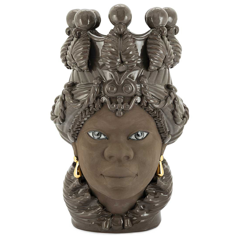 Ваза VASE MORO BIG LADY BLACK MUD Коричневый в Рязани | Loft Concept 