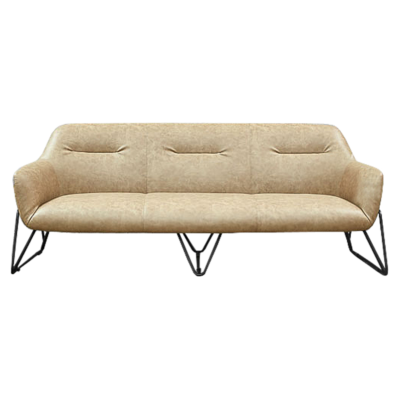Диван Triangular Legs Triple Sofa Бежевый Черный Диван Triangular Legs Triple Sofa Бежевый Черный в Рязани | Loft Concept
