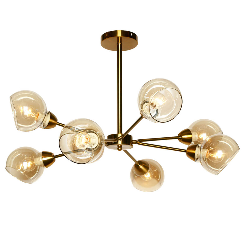 Светильник Sputnik Loft Globe Латунь Янтарь (Amber) Светильник Sputnik Loft Globe Латунь Янтарь (Amber) в Рязани | Loft Concept