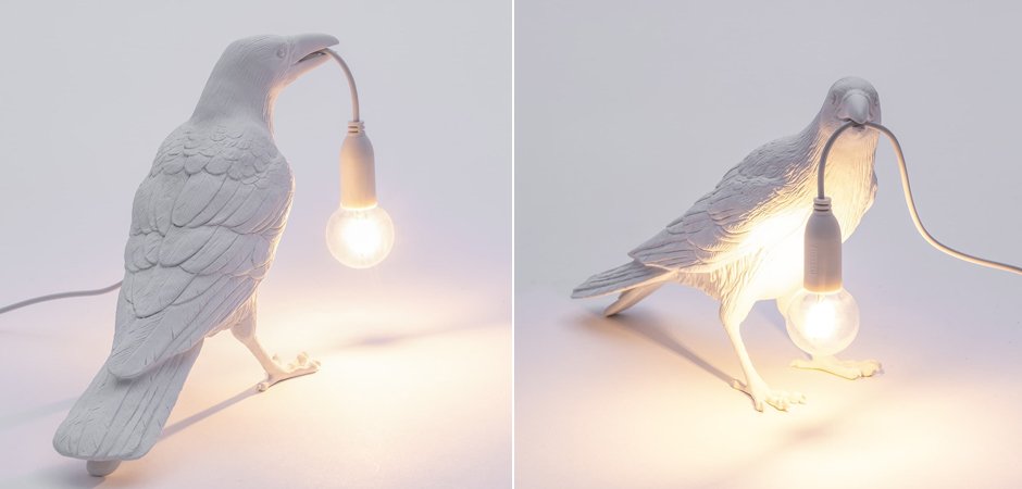 Настольная лампа Seletti Bird Lamp White Waiting Настольная лампа Seletti Bird Lamp White Waiting - Loft-Concept в Рязани