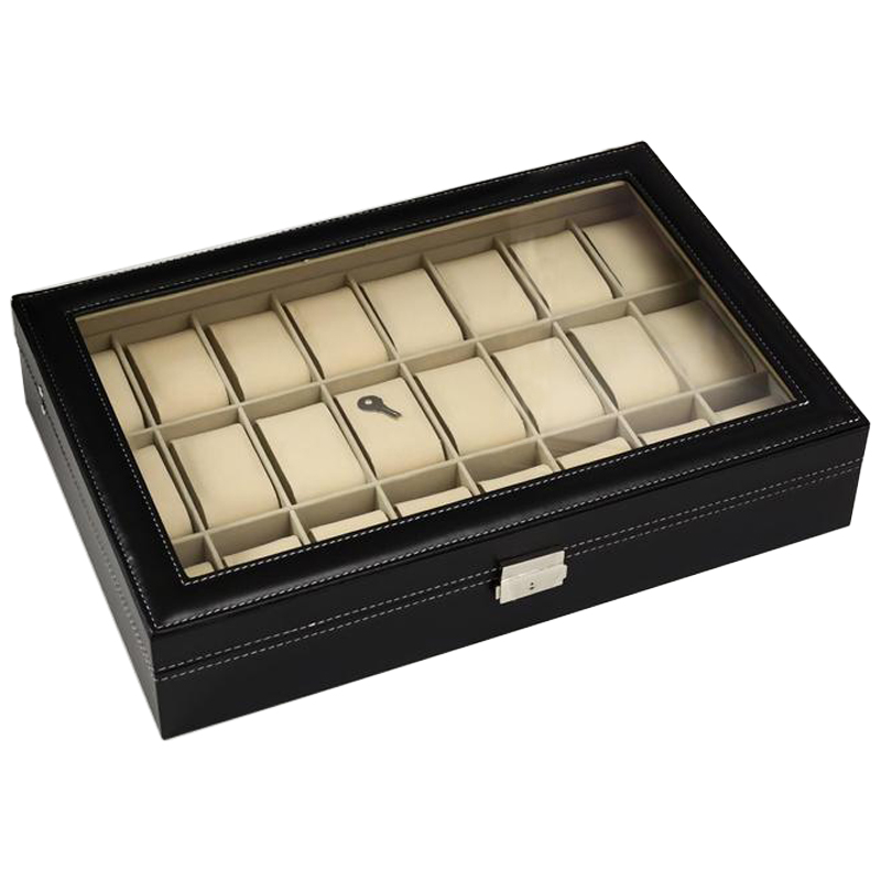 Шкатулка для часов Loyce Watch Box Черный Бежевый Шкатулка для часов Loyce Watch Box Черный Бежевый в Рязани | Loft Concept
