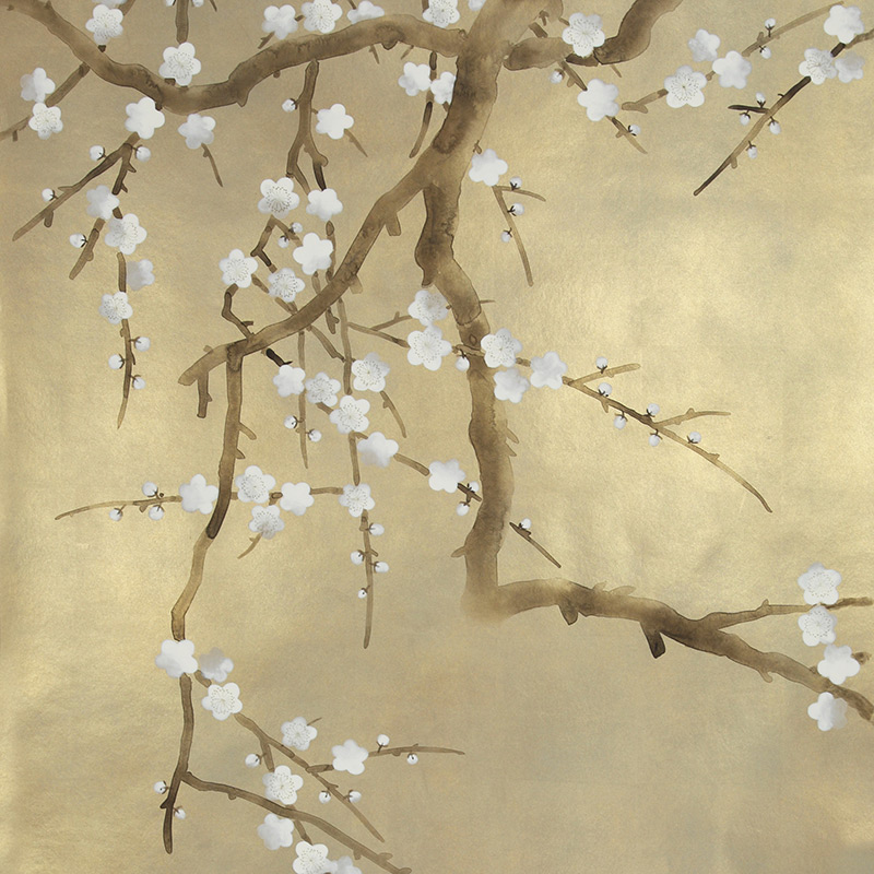 Обои ручная роспись Plum Blossom Colourway SC-231 on Krugerrand gilded paper Обои ручная роспись Plum Blossom Colourway SC-231 on Krugerrand gilded paper в Рязани | Loft Concept