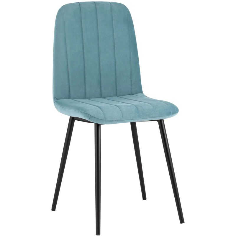 Стул Easy Chair Велюр Голубой цвет Голубой пастельный Черный Стул Easy Chair Велюр Голубой цвет Голубой пастельный Черный в Рязани | Loft Concept