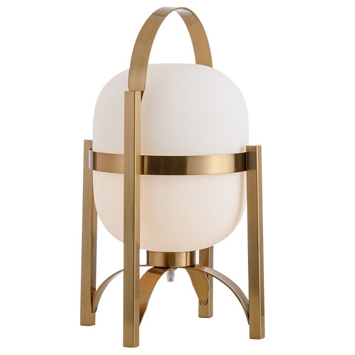 Настольная лампа Brass Stand Латунь Белый Настольная лампа Brass Stand Латунь Белый в Рязани | Loft Concept