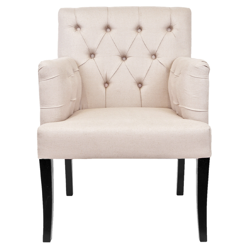 Кресло Addison Chic Armchair beige flax Бежевый Черный Кресло Addison Chic Armchair beige flax Бежевый Черный в Рязани | Loft Concept