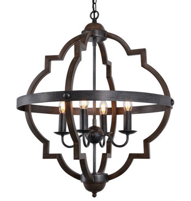 Люстра Lantern Foyer Round Коричневый Черный Люстра Lantern Foyer Round Коричневый Черный в Рязани | Loft Concept