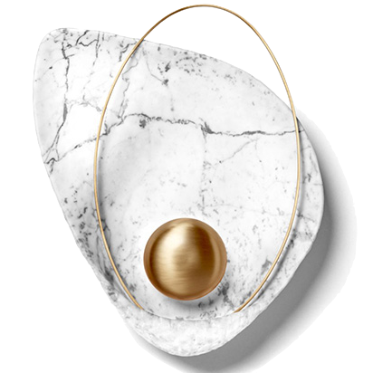 Бра Ginger & Jagger Pearl WALL LAMP Латунь Белый Мрамор Bianco Бра Ginger & Jagger Pearl WALL LAMP Латунь Белый Мрамор Bianco в Рязани | Loft Concept
