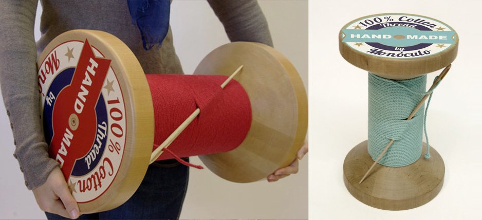 Дизайнерский табурет Thread Reel Wooden Stool - Loft-Concept в Рязани