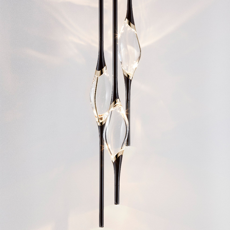 Подвесной светильник 12 Round Chandelier Black Черный Прозрачный Подвесной светильник 12 Round Chandelier Black Черный Прозрачный в Рязани | Loft Concept