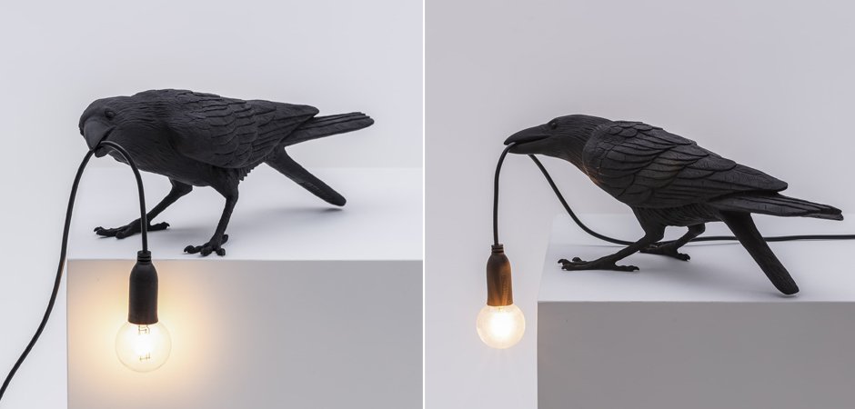 Настольная лампа Seletti Bird Lamp Black Playing Настольная лампа Seletti Bird Lamp Black Playing - Loft-Concept в Рязани