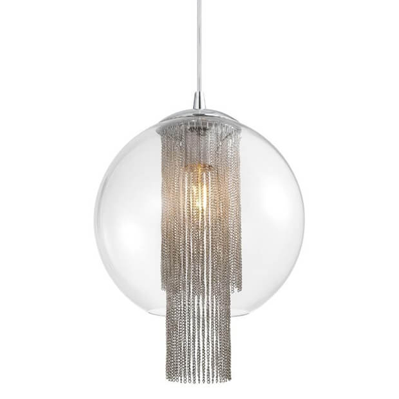 Подвесной светильник Cascade Chains Hanging lamp Прозрачное Стекло Хром Серебряный Подвесной светильник Cascade Chains Hanging lamp Прозрачное Стекло Хром Серебряный в Рязани | Loft Concept