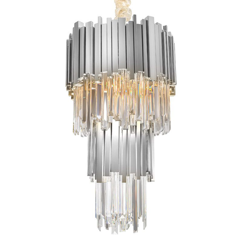 Люстра многоярусная Luxxu Modern Cascade Chandelier Silver Metal Glass 35 Прозрачное Стекло Серебряный Люстра многоярусная Luxxu Modern Cascade Chandelier Silver Metal Glass 35 Прозрачное Стекло Серебряный в Рязани | Loft Concept