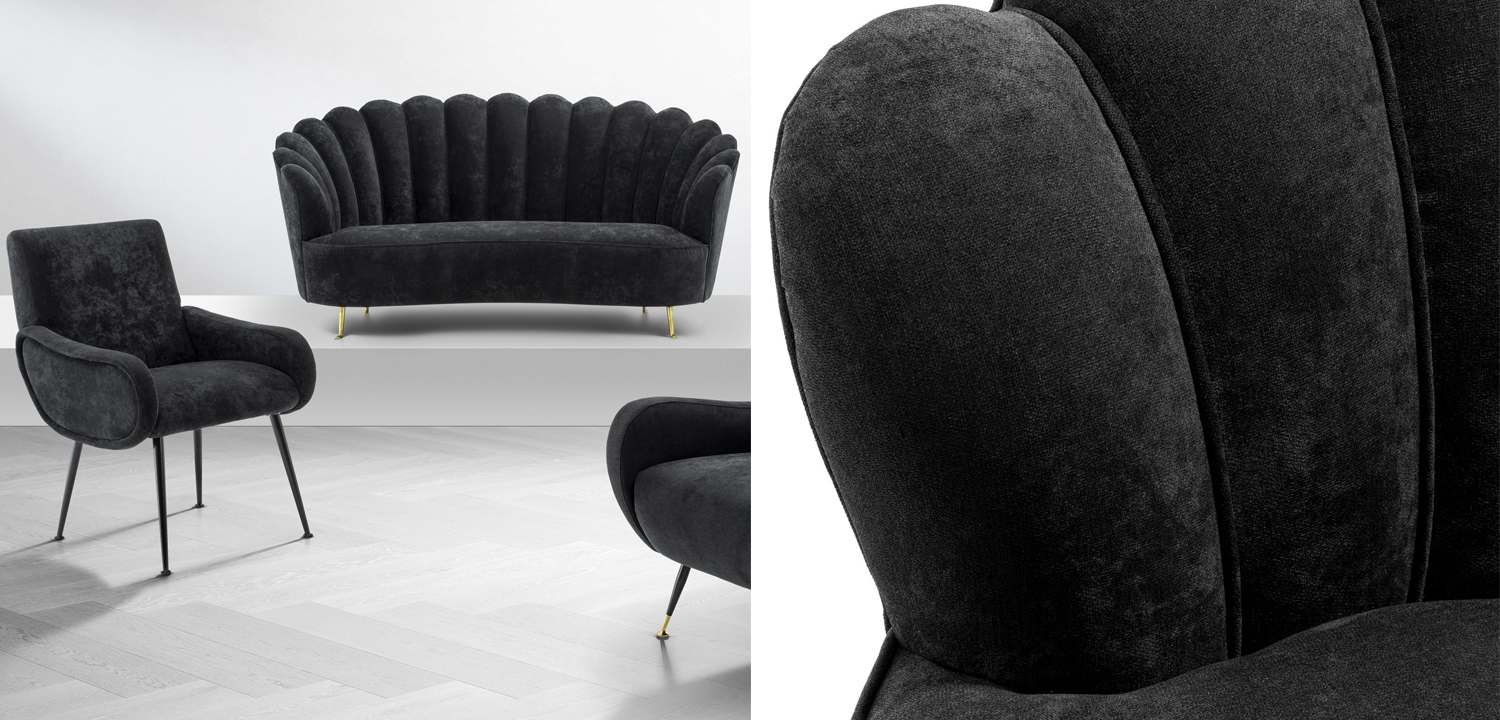 Диван Eichholtz Sofa Messina Black - фото №1