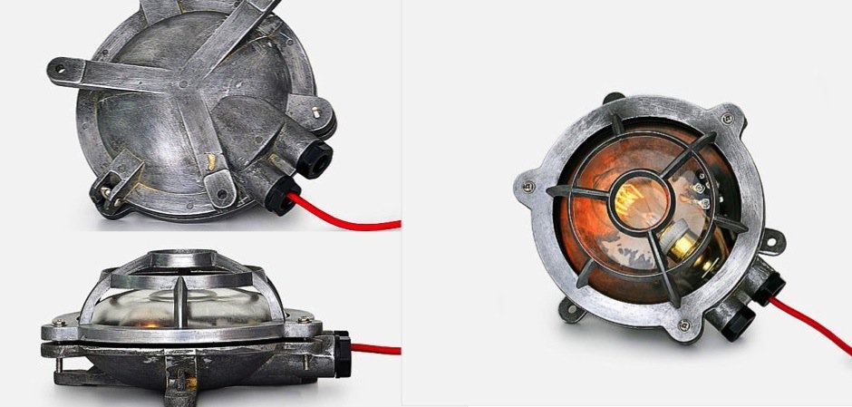 Настенная лампа Steampunk Cage Glass Edison Wall Lamp Round Настенная лампа Steampunk Cage Glass Edison Wall Lamp Round - Loft-Concept в Рязани