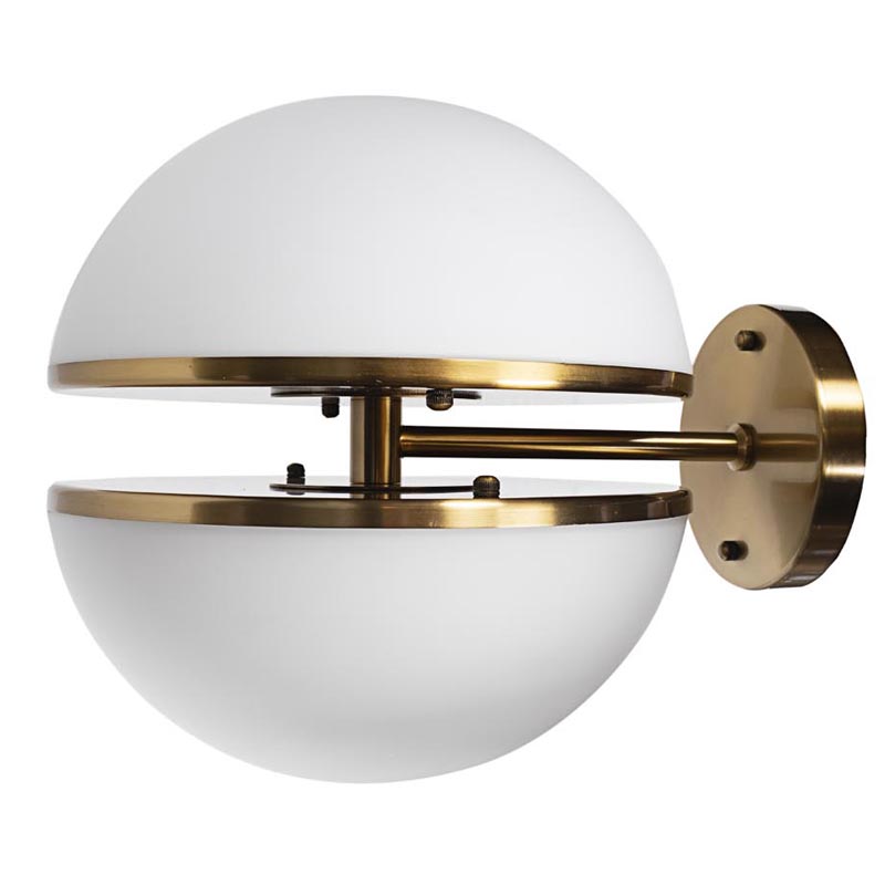 Бра Sphere Sconce Белое матовое стекло Латунь Бра Sphere Sconce Белое матовое стекло Латунь в Рязани | Loft Concept