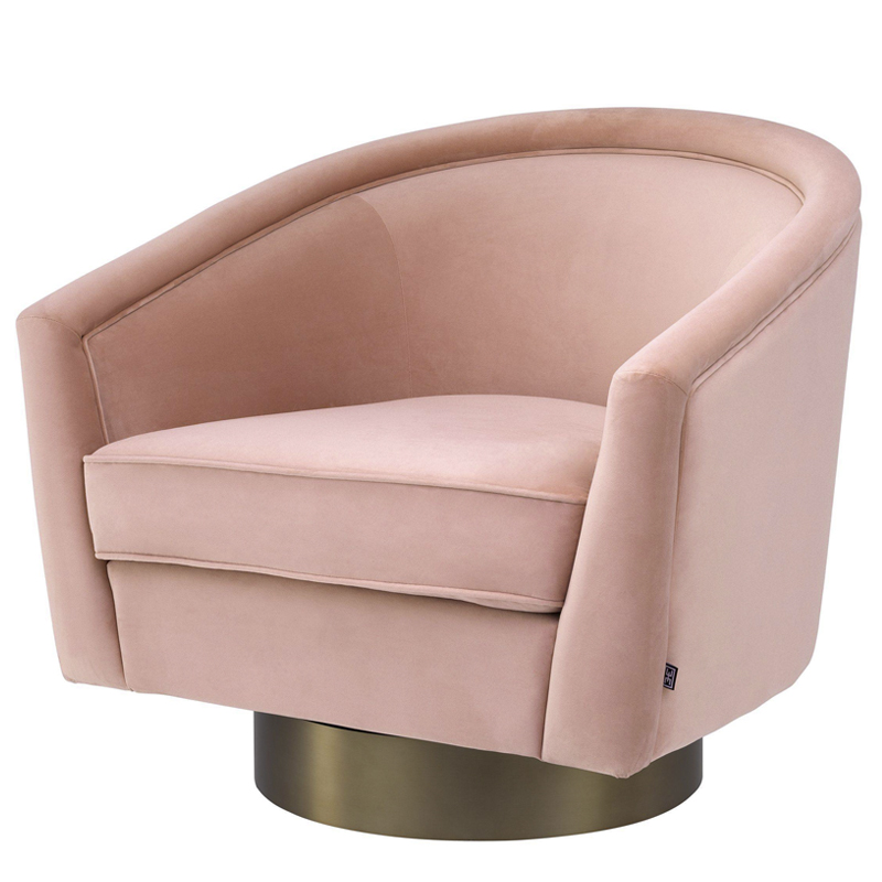 Кресло Eichholtz Swivel Chair Catene nude Розовый пастельный матовое золото Кресло Eichholtz Swivel Chair Catene nude Розовый пастельный матовое золото в Рязани | Loft Concept