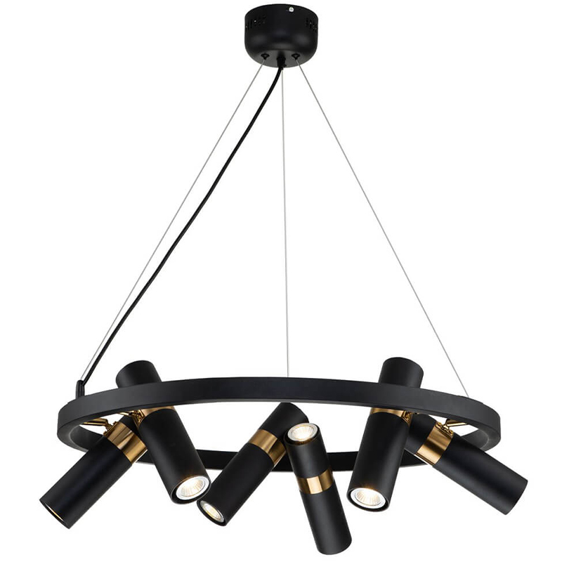 Люстра Rickon Chandelier Spot 12 Черный Золотой Люстра Rickon Chandelier Spot 12 Черный Золотой в Рязани | Loft Concept