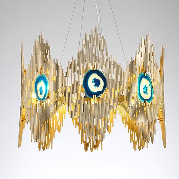 Люстра Calypso Chandelier 8 Золотой Графит Морская синь Люстра Calypso Chandelier 8 Золотой Графит Морская синь в Рязани | Loft Concept