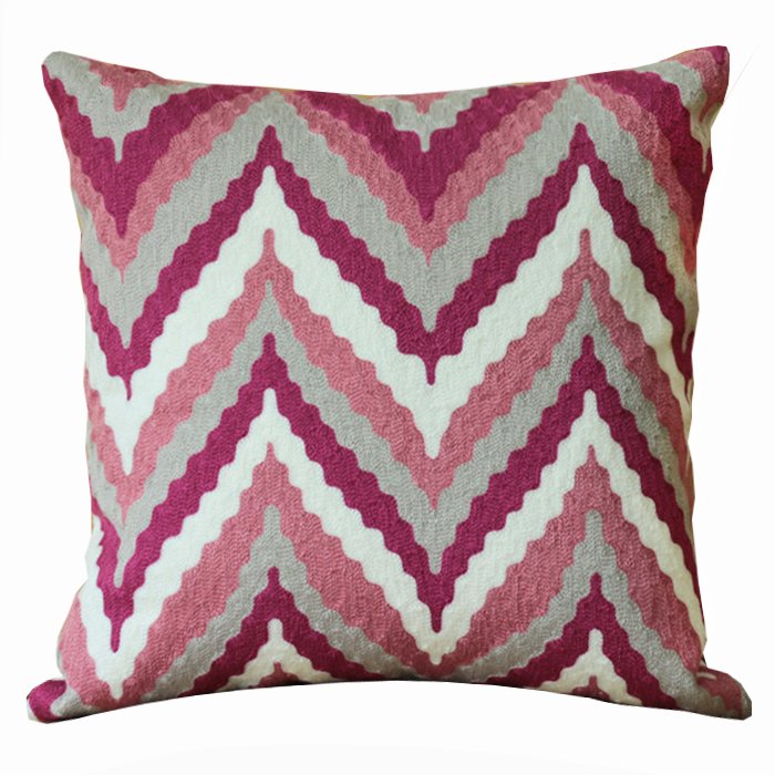 Декоративная подушка Pink Zigzag Розовый (Rose) Декоративная подушка Pink Zigzag Розовый (Rose) в Рязани | Loft Concept