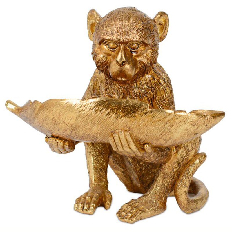 Статуэтка Golden Monkey with Leaf Золотой Статуэтка Golden Monkey with Leaf Золотой в Рязани | Loft Concept