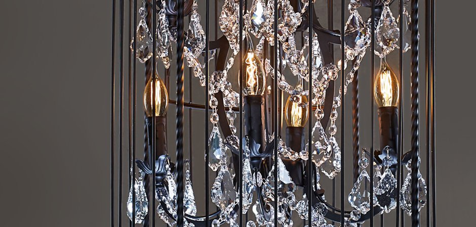 Люстра Steampunk Birdcage Chandelier 45 black Люстра Steampunk Birdcage Chandelier 45 black - Loft-Concept в Рязани