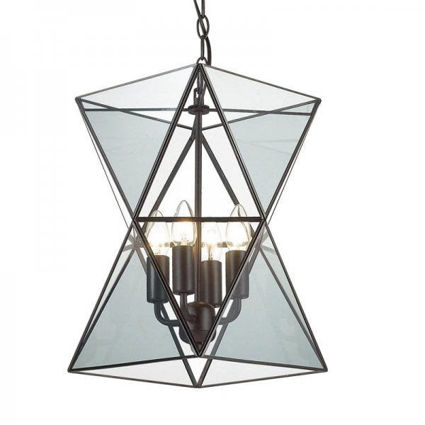 Люстра PolyPyramid Glass Pendant 4 Прозрачный Люстра PolyPyramid Glass Pendant 4 Прозрачный в Рязани | Loft Concept