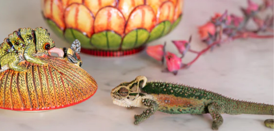 Шкатулка Хамелеон Chameleon on Floral Box Шкатулка Хамелеон Chameleon on Floral Box - Loft-Concept в Рязани