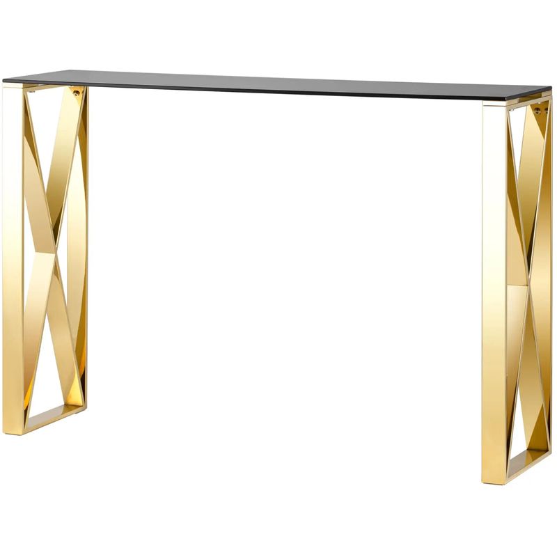 Консоль Lannes Collection Gold Золотой Стекло Смок Консоль Lannes Collection Gold Золотой Стекло Смок в Рязани | Loft Concept