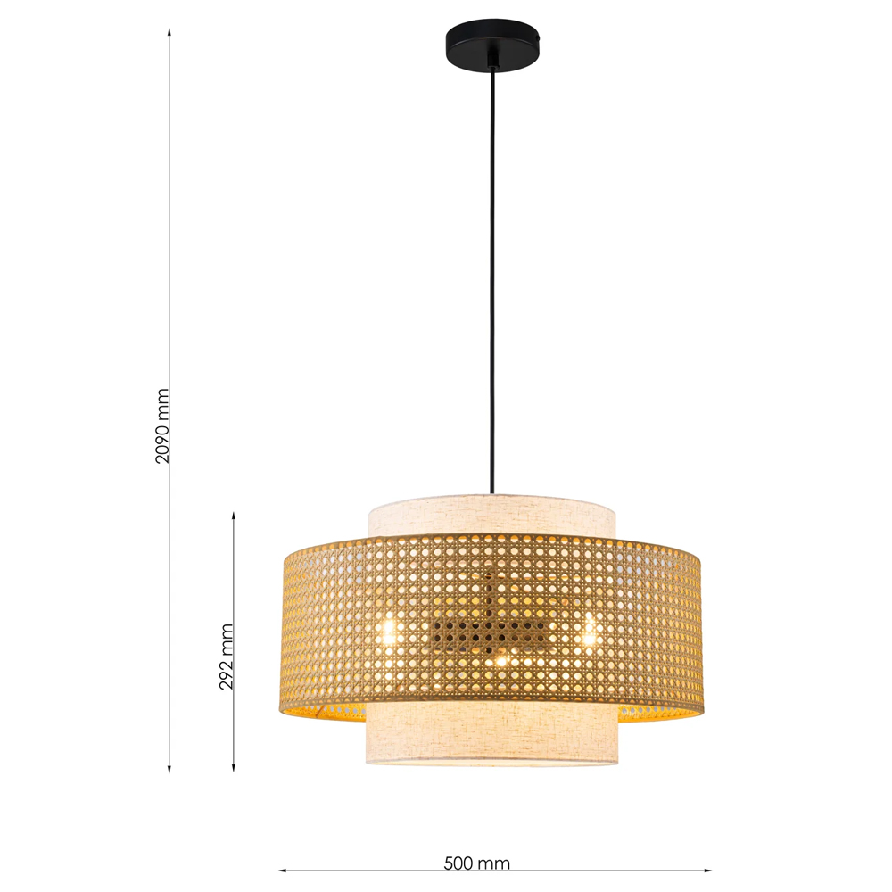 Подвесной светильник с декоративным поясом из плетеного бамбука Biuloggicu в Рязани